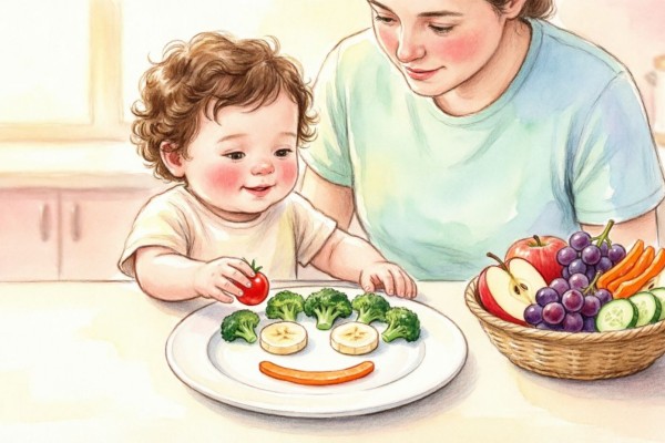 چگونه کودک نوپا را به خوردن میوه و سبزیجات علاقه‌مند کنیم؟ (تکنیک‌های سفره‌آرایی و مشارکت)