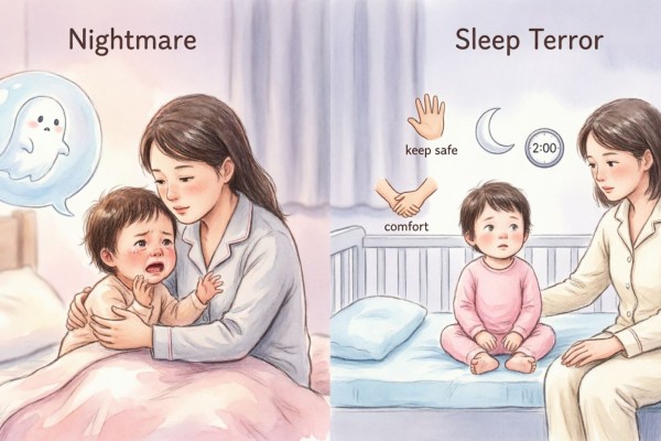 کابوس و وحشت شبانه در کودکان ۱ تا ۳ سال: تفاوت‌ها و راهکارهای آرام‌سازی
