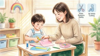 آموزش کار با ابزارهای پرخطر (مانند قیچی) به کودکان پیش‌دبستانی با رعایت اصول ایمنی