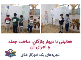 فعالیتی با دیوار واژگان، ساخت جمله و اجرای آن